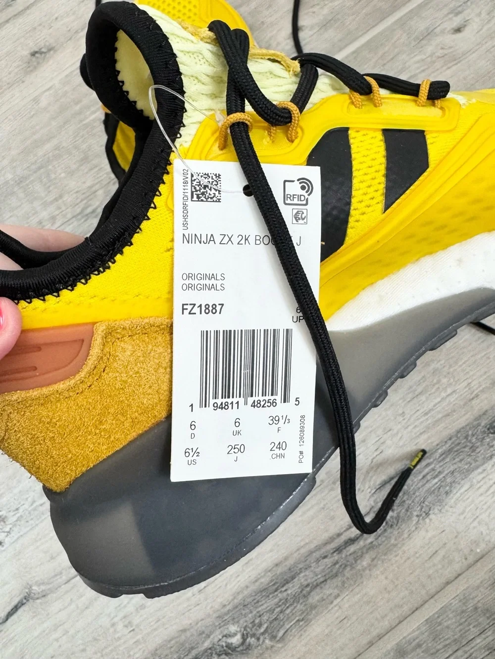 Adidas Yellow Ninja ZX 2K Boost JR Shoes